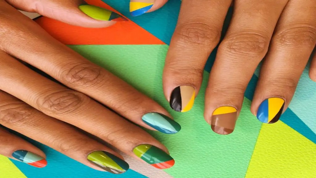 multicolor nail art designs