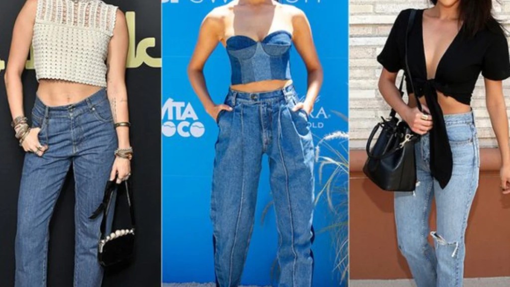 Crop Top With High Waist Jeans