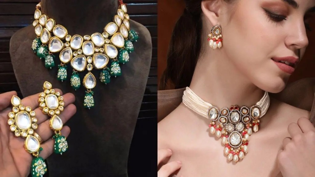 Kundan pearl work jewellery